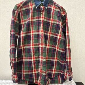 Men's Plaid Shirt - Red, Green, and Blue